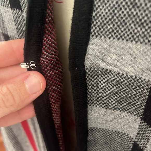 Anne Klein Long Plaid Cardigan Coat Jacket - Picture 5 of 12